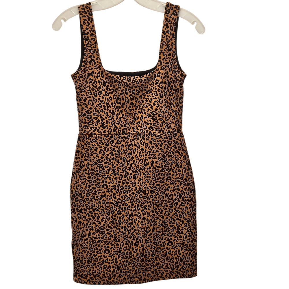 H&M Women's Leopard Animal Print Bodycon Sleeveless Mini Party Dress Size S